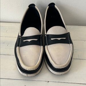 Rag & Bone Tanja Black and Cream Penny Loafers Size 38.5